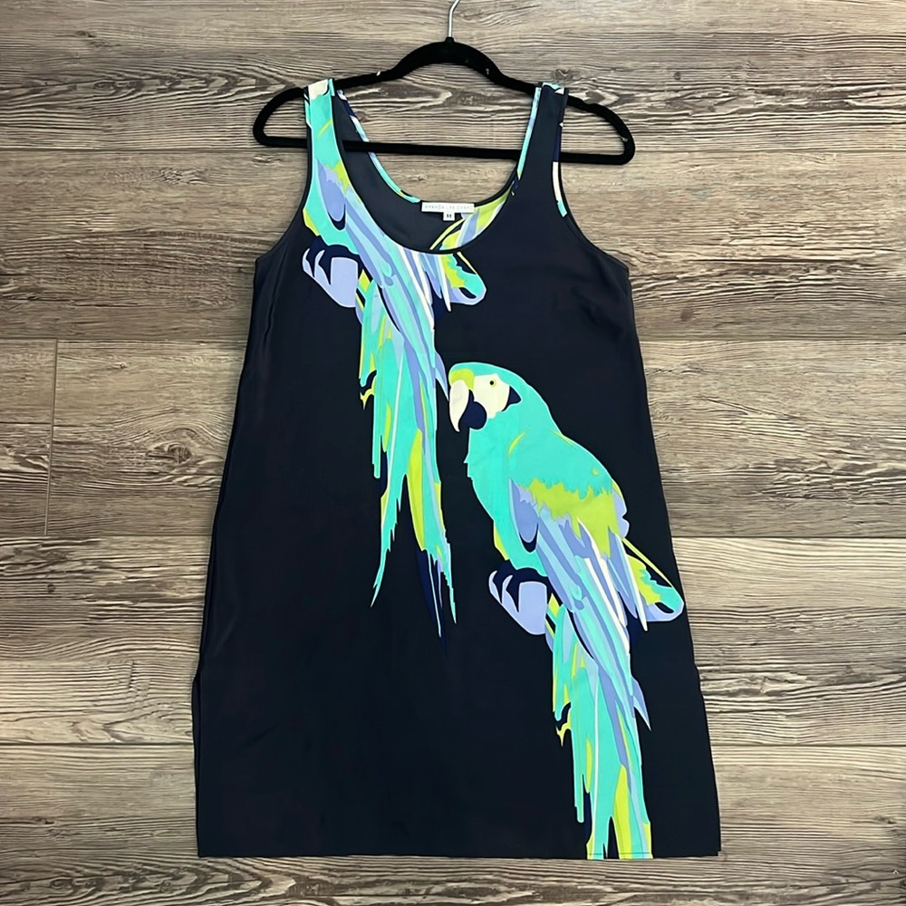 Amanda Uprichard silk tank dress in parrot size medium